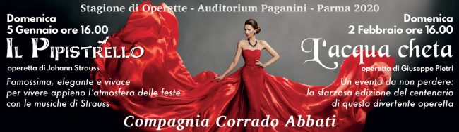 Locandina Stagione Operette dell'Auditorium Paganini di Parma 2020